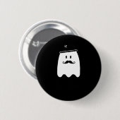 おもしろい先生フランスのハロウィーンボンジュール幽霊 缶バッジ (正面&裏面)