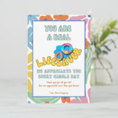 おもしろい先生ボランティアの同僚サンキューカード 招待状 (スタンド正面)