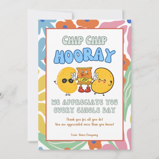 おもしろい先生ボランティアの同僚サンキューカード 招待状 (正面)