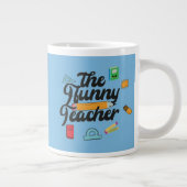 おもしろい先生マグ – 名前をカスタムする ジャンボコーヒーマグカップ (右)