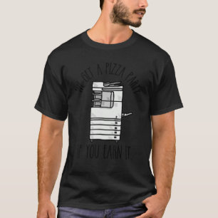 おもしろい先生ライフスクールコピー機の問題ピザ部分 Tシャツ