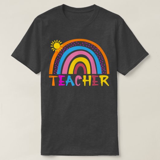 おもしろい先生レインボー先生バックTの初日 Tシャツ (デザイン正面)