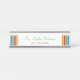 おもしろい先生学校用品パーソナライズされた デスクネームプレート