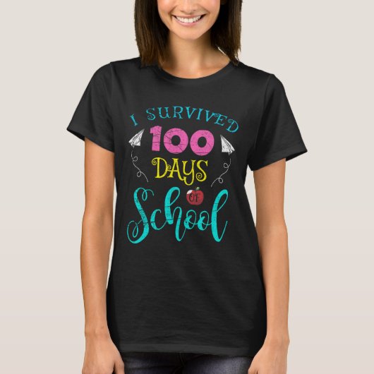 おもしろい先生学生キッズ生き延びI 100日のSc Tシャツ (正面)