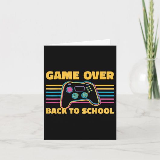 おもしろい先生学生用ゲームオーバー新学期 カード (正面)