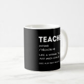 おもしろい先生定義先生評価バック コーヒーマグカップ (正面右)