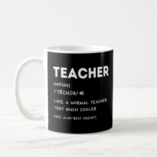 おもしろい先生定義先生評価バック コーヒーマグカップ (左)