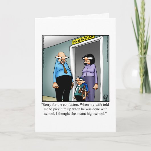 おもしろい先生感謝の日 カード (正面)