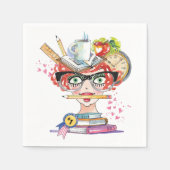 おもしろい先生感謝レディハート スタンダードカクテルナプキン (正面)