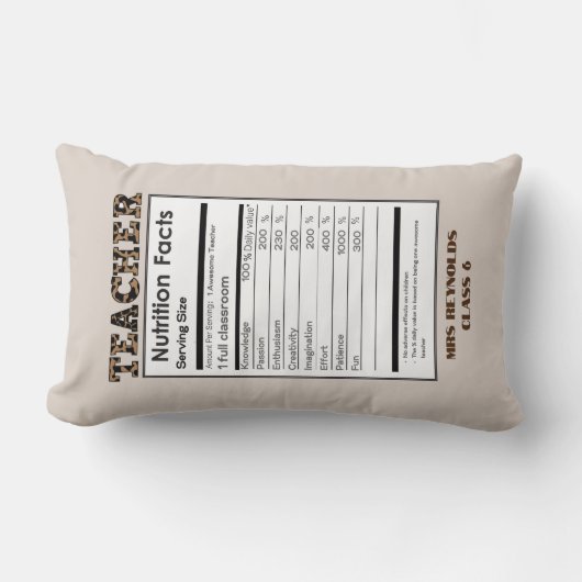 おもしろい先生栄養事実カスタム贈与 ランバークッション (正面)