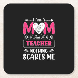 おもしろい先生母先生母おもしろい スクエアペーパーコースター