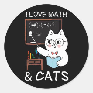 おもしろい先生猫好き数学と猫の教え数学 ラウンドシール