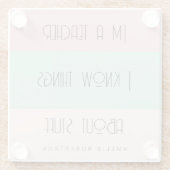 おもしろい先生色ブロパーソナライズされたック ガラスコースター (裏面)