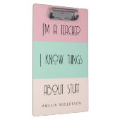 おもしろい先生色ブロパーソナライズされたック クリップボード (右)