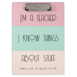 おもしろい先生色ブロパーソナライズされたック クリップボード