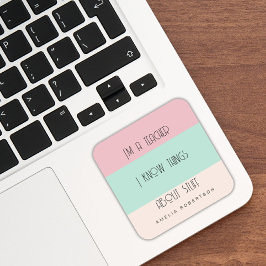 おもしろい先生色ブロパーソナライズされたック スクエアシール