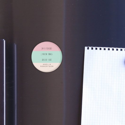 おもしろい先生色ブロパーソナライズされたック マグネット