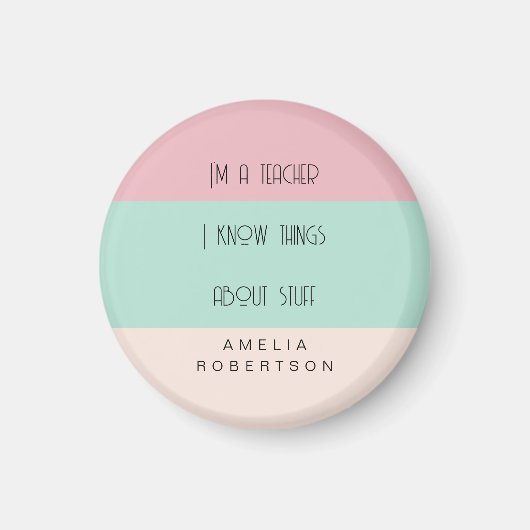 おもしろい先生色ブロパーソナライズされたック マグネット (正面)