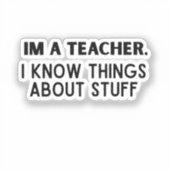 おもしろい先生、私は物について知っている シール (正面)