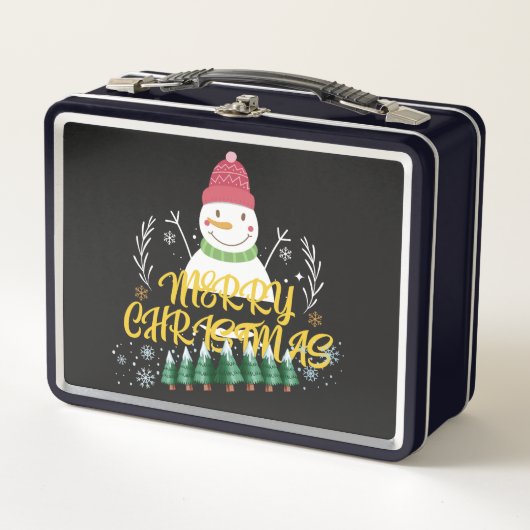 おもしろい入りクリスマスデザイン メタルランチボックス (正面)