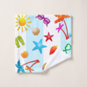 おもしろい入りサン夏期パターン(の模様が)あるタオルセット バスタオルセット (ウォッシュタオル)