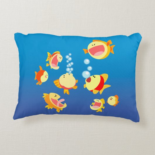 おもしろい入り水槽(魚のアニメ)のアクセント枕 アクセントクッション (裏面)