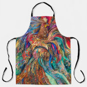 おもしろい入り組み絵画た抽象芸術の鶏のデザイン エプロン (正面)
