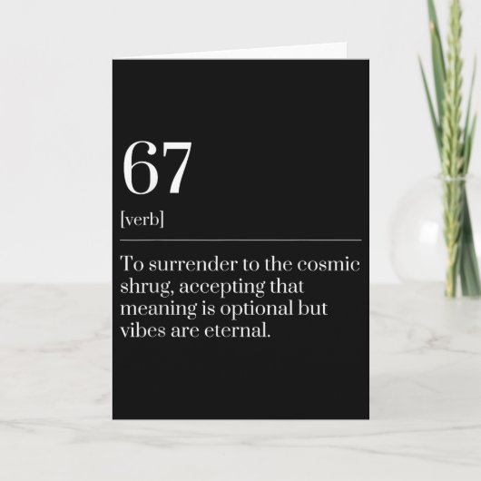 おもしろい六七 数字67 ミーム辞典定義 カード (正面)