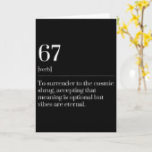 おもしろい六七 数字67 ミーム辞典定義 カード (黄色い花)