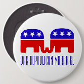 おもしろい共和党の結婚を禁止LGBTQ+プッシュバック6" 缶バッジ (正面&裏面)