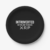 おもしろい内向きXRP暗号通貨ミーム引用文 ペーパープレート (正面)