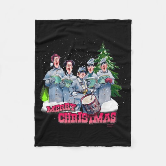 おもしろい内戦のクリスマス フリースブランケット (正面)