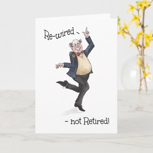 おもしろい再配線されていない人の退職退職した カード (黄色い花)