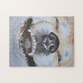 おもしろい写真かわいい犬の笑顔 ジグソーパズル (横)