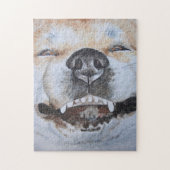 おもしろい写真かわいい犬の笑顔 ジグソーパズル (縦)