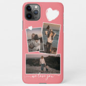 おもしろい写真とハートオンコーラルレッドピーチ赤面ピンク iPhoneケース (裏面)