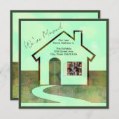 おもしろい写真と鳥の引っ越しましたホームのお知らせ (正面/裏面)