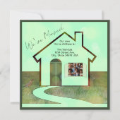 おもしろい写真と鳥の引っ越しましたホームのお知らせ (正面)