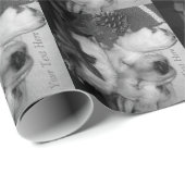 おもしろい写真のクリスマスに着飾ったかわいい犬 ラッピングペーパー (ロールコーナー)