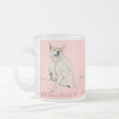 おもしろい写真のスローガンで痒い犬 フロストグラスマグカップ (左)