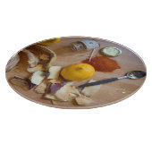 おもしろい写真のディナーのためのチョップベグの準備 カッティングボード (角)