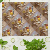 おもしろい写真のディナーのためのチョップベグの準備 キッチンタオル (折り畳み)