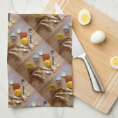 おもしろい写真のディナーのためのチョップベグの準備 キッチンタオル (四つ折り)