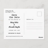 おもしろい写真の日付結婚の保存素朴 ポストカード (裏面)