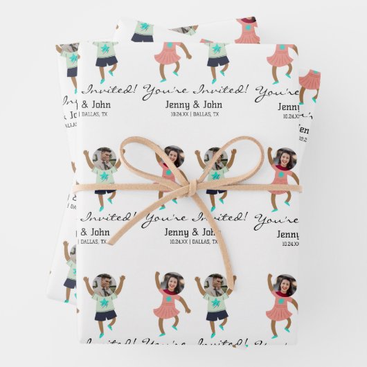 おもしろい写真カスタマイズの新郎新婦の結婚追加 ラッピングペーパーシート (インサイチュ)