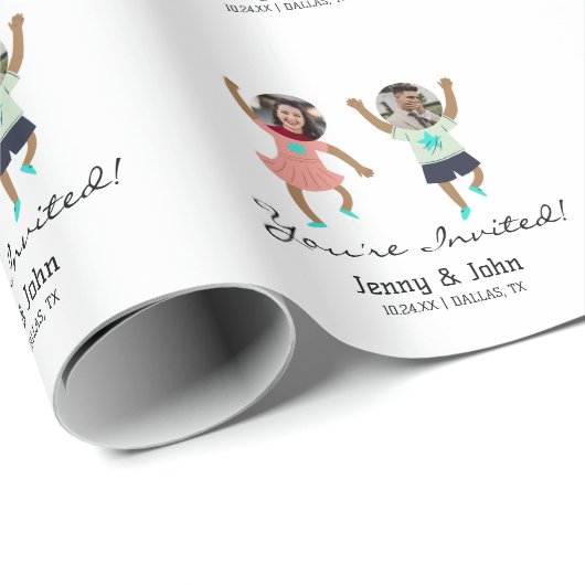 おもしろい写真カスタマイズの新郎新婦の結婚追加 ラッピングペーパー (ロールコーナー)