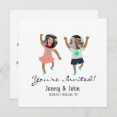 おもしろい写真カスタマイズの新郎新婦の結婚追加 招待状 (正面/裏面)