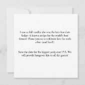 おもしろい写真カスタマイズの新郎新婦の結婚追加 招待状 (裏面)