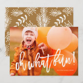 おもしろい写真カードすごい白いスクリプト シーズンカード (正面/裏面)