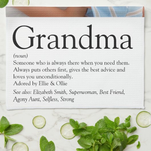 おもしろい写真クールおばあちゃん祖母の定義 キッチンタオル (折り畳み)